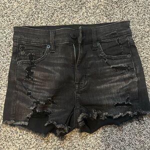 american eagle hi rise shortie shorts